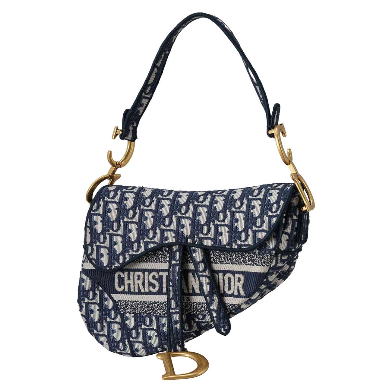 CHRISTIAN DIOR(USED)크리스찬디올 M0446 오블리크 새들백 미듐